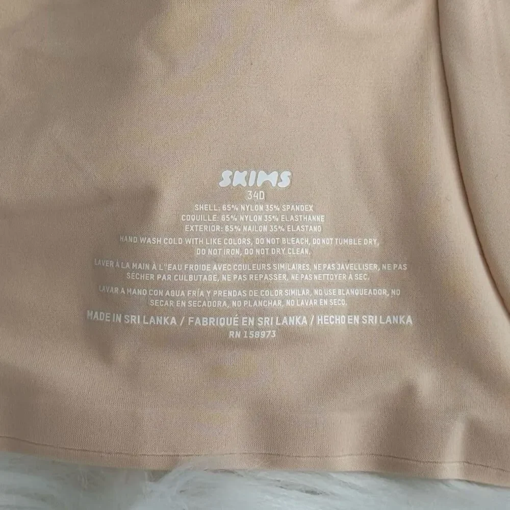 Skims Smoothing Intimates Unlined Full Coverage Bra Sand Size 34D - Picture 7 of 7